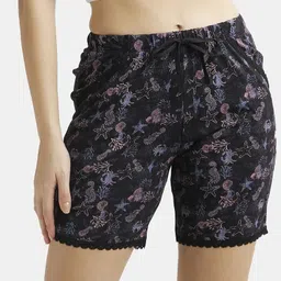 jockey Printed Women Black Regular Shorts image 5