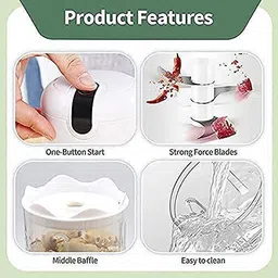 shinde crafts by wishbone Electric Mini Garlic Chopper Wireless Food Processor Portable Garlic Choppers Electric Vegetable & Fruit Chopper image 5
