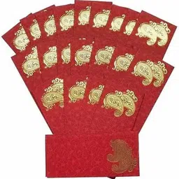 mousetraps Pack of 75 Shagun Double Ambi Motif Rectangle Shape Shagun Gift Envelopes for Weddings, Birthdays, Baby Shower, Anniversary Envelopes image 4