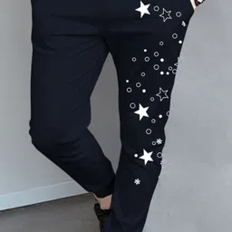 tripr Men Night Suit Set Blue, White Printed image 5