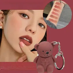 fozzby Ice Cream & Gloss Stick Liquid Lip Gloss Set with 2in1 Keychain Teddy Lipstick image 5