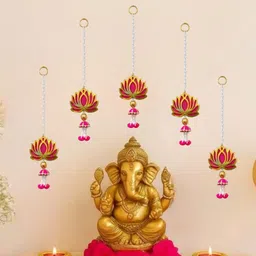 sohibe Backdrop Decoration Lotus with Lilly Flower Home Decor Wall Hanging Pack of 5 image 4