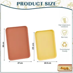 besillia Wheat Straw Unbreakable Dinner Trays Alternative to Eco-Friendly Trays Reusable Tray image 2