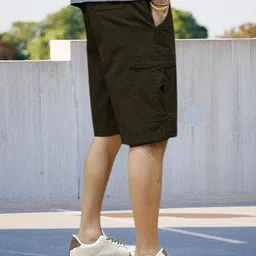 pitzz Solid Men Dark Green Cargo Shorts image 3