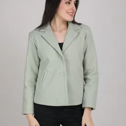 blue ronin Women Solid Single Breasted Formal Blazer-picture-15