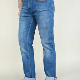 pepe jeans Men Straight Fit Mid Rise Blue Jeans image 3