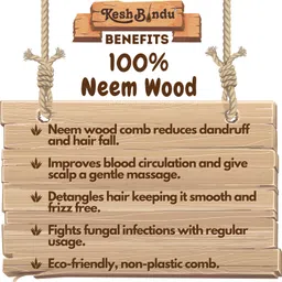 keshbindu Neem Wood Combs 100% Handmade, Anti- Dandruff C3 & C4 Comb image 3