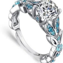 Princes Blue Crown 925 Silver Ring for woman Sterling Silver Rhodium Plated Ring-image-25