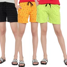 myo Pack of 3 Printed Women Multicolor Regular Shorts-picture-17
