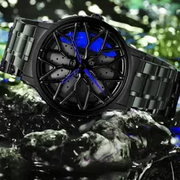 Car wheel watch | Spinning watch | Roatating watch | Gyro watch | Red watch Analog Watch - For Men Spinning car wheel rotating gyro red watch-image-55