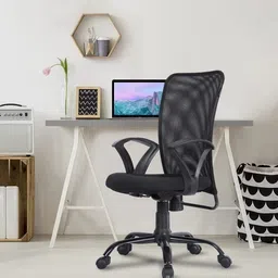 maestro seating systems OFFICE/STUDY CHAIR WITH MESH SUPPORT(Black, DIY(Do-It-Yourself)) Fabric Office Executive Chair-picture-22