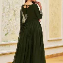 houseofcommon Embroidered Georgette Stitched Anarkali Gown image 2