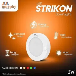 murphy LED 3W STRIKER SURFACE DOWN LIGHT(Cool White, Pack of 2) Ceiling Light Ceiling Lamp image 2