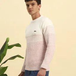 hermiston Men Striped Round Neck Pink Sweater-picture-14