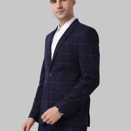 park avenue Men Checkered Single Breasted Formal Blazer image 3