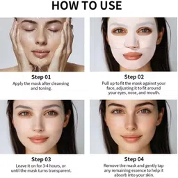 zukrbox Bio Collagen Face Mask Overnight Hydrating Overnight Hydrogel Korean Glass Skin Face Shaping Mask image 2