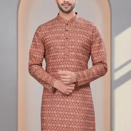 jugg jugg jeeyo Men Self Design Silk Blend Straight Kurta-picture-22