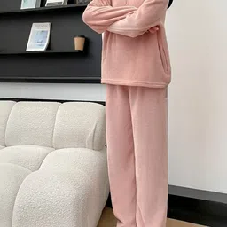 bamboo breeze Women Night Suit Set Pink Printed image 2