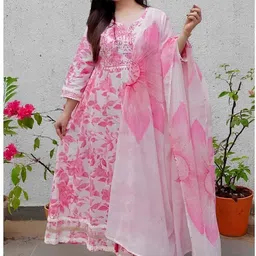 aditi tex fab simran sharma Printed Kurta, Trouser/Pant & Dupatta Set-picture-25