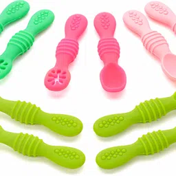 chanak Silicone Baby Spoons, Baby Traning Spoon for Infant Boys & Girls (Pack of 10) - Silicon image 1