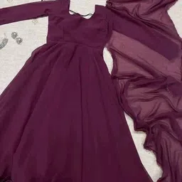 divafashionwear Self Design Georgette Stitched Anarkali Gown image 4