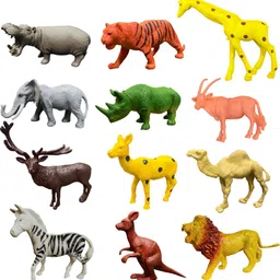 shetty toys Big Animal Toys Set for Kids- Lion Tiger Giraffe Elephant -Jungle Animals image 1