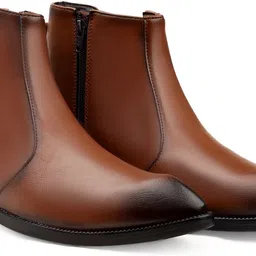 yuvrato baxi Men's Faux Leather Material Tan Casual Formal Slipon Chelsea Boot And Zip Boot Slip On For Men-picture-21