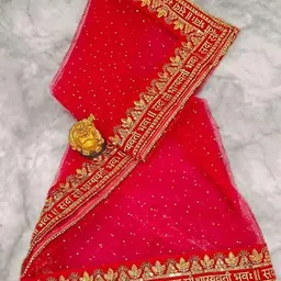 mavadi Net Embroidered Red Women Dupatta-picture-14
