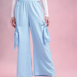 dressberry Women Regular Fit Blue Polyester Trousers image 2