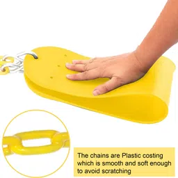 hop n play Kids Flexible Swing Seat Heavy Duty 60" Chain Plastic Coated with Hooks image 4