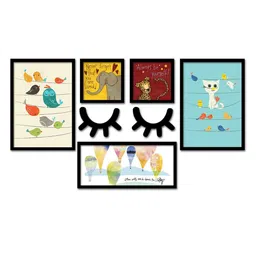 art street Brown Engineered Wood Framed Art Print Set of 5 image 2
