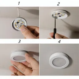 olips LED Slim Body Cabinet Light/CupBoard Light/Striker Light (3 Watt), Cool White, 1 Surface Ceiling Light Ceiling Lamp image 4