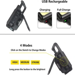 rectitude Small USB Rechargeable Magnetic Work Light 3 Light Modes Portable Mini Light 6 hrs Lantern Emergency Light image 3