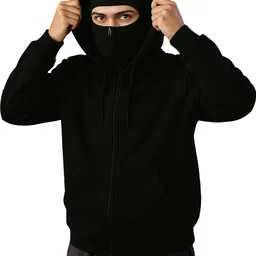 jugular Men Full Sleeve Solid Hooded Sweatshirt image 1