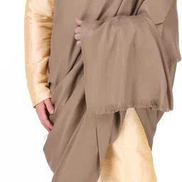 BRAVEZI Polyester Wool Blend, Cashmere Solid Men Shawl-image-6