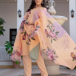 trushna fashion AR-2014 Printed Kurta, Trouser/Pant & Dupatta Set image 5