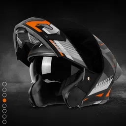 steelbird SBA-20 Hunt ISI Certified Flip-Up Graphic Helmet for Men with Inner Sun Shield Motorbike Helmet image 3