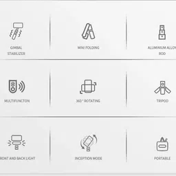 ASTOUND Mobile Gimbal 360 Rotation, Q18 Gimbal STABILIZER Selfie Stick Tripod-Black Tripod Kit image 2