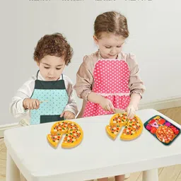 deeshora Restaurant Role Pretend Pizza Cutting Play Fast Food Set for Kids image 5