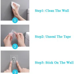 kezify Self Adhesive Strong Sticky Wall Hooks for Hanging Kitchen, Bathroom Accessories Hook 12 image 3