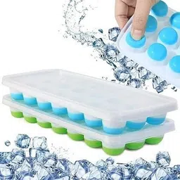 masox store Ice Cube for Freezer with Lid 21 Cavaties with Pop Up Easy Release IB 110 Multicolor Silicone Ice Ball Tray-picture-10