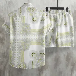 anita fashion Men Night Suit Set Light Green Printed image 2