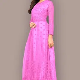 kit villa Net Stitched Anarkali Gown-picture-22