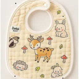 kids basic Pack of 4 Soft Muslin Waterproof Feeding Bibs for Newborns & Toddler image 5