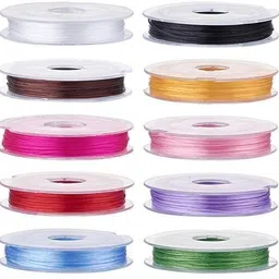 10 Rolls Mixed Color Crystal Elastic Cord Strong Beading Thread String 0.8mm-image-48
