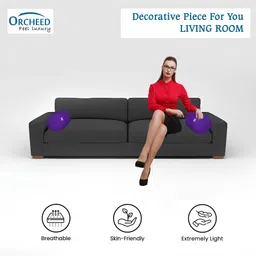 orcheed Sofa Pillow Roll Bolster, Cotton Roll, (29x12) inch,Throw Pillow Microfibre Solid Bolster Pack of 2 image 4