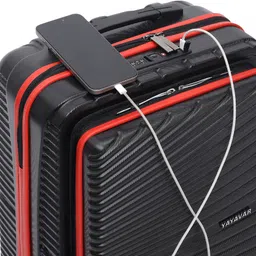 yayavar Small Cabin Suitcase (55 cm) 4 Wheels - BERLIN CABIN PRO|LaptopCompartment|USB ChargingPoint|5YearsInternationalWarranty - Black, Red image 5