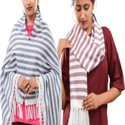 Hanvya Mother Feeding Shawl Pack of Two (Navy & Maroon) Feeding Cloak image 3