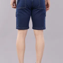 nivasu Dyed/Washed Men Dark Blue Denim Shorts image 2