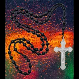 dynamic retail global Cross Locket Jesus Chain Necklace Pendant Rosary Christian Jewellery Z1277R Crystal Pendant Set image 2